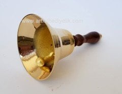 Ahşap Saplı Pirinç El Çanı