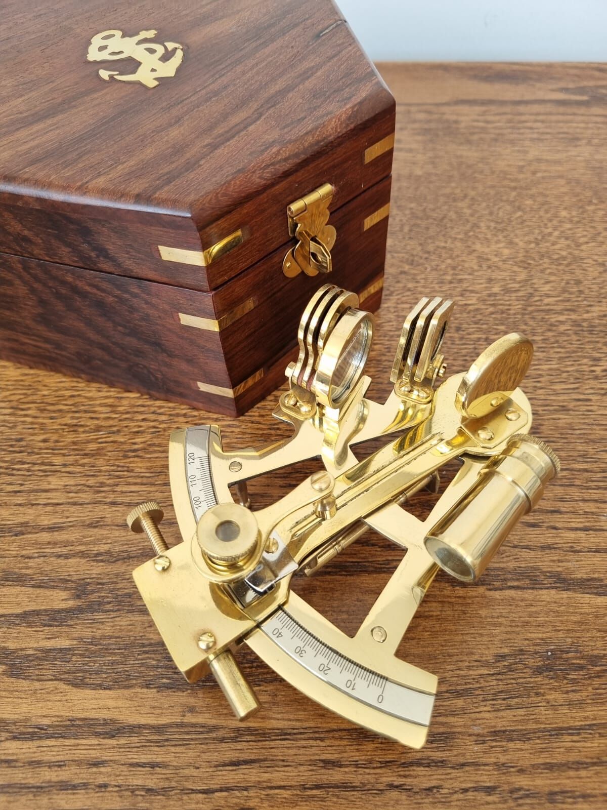 Ahşap Kutulu Pirinç Sextant