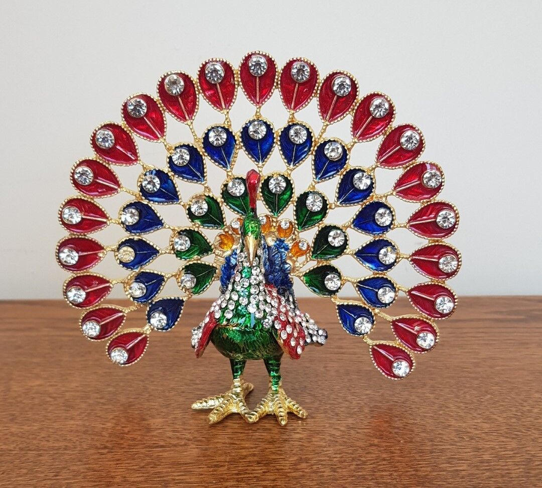 Swarovski taşlı tavuskuşu biblo