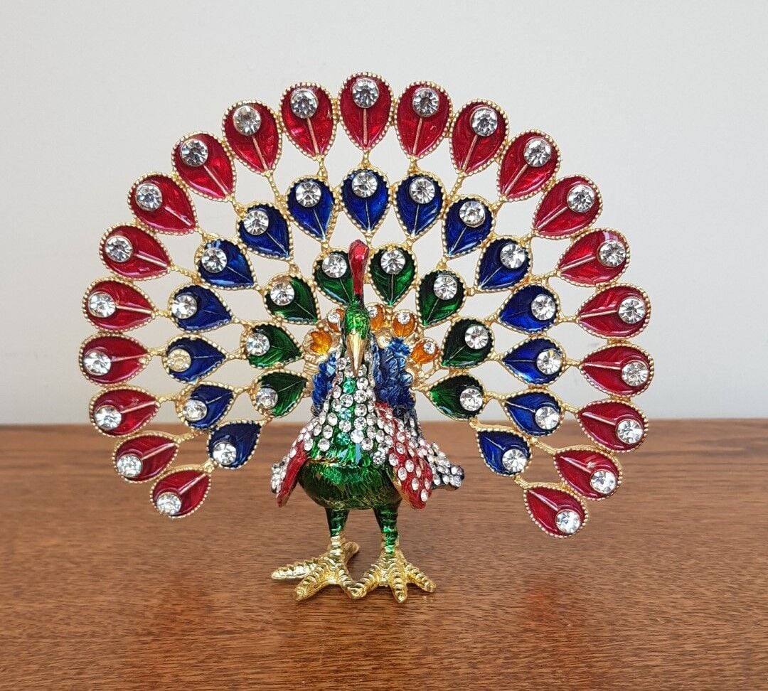 Swarovski Taşlı Tavuskuşu Biblo