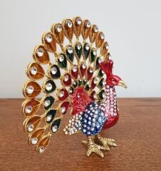 Swarovski Taşlı Tavuskuşu Biblo