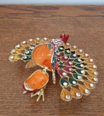 Swarovski taşlı tavuskuşu biblo