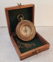 Ahşap Kutulu Antik Pusula