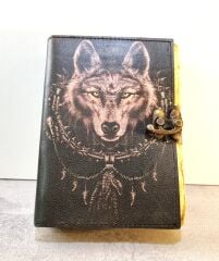 Gerçek Papirüs Yapraklı Defter - Kurt