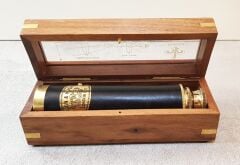 Ahşap Kutulu Pirinç Dürbün