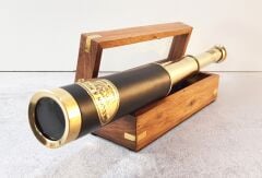 Ahşap Kutulu Pirinç Dürbün