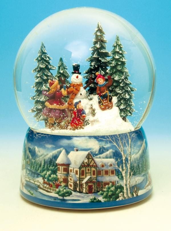 Büyük ışıklı Kar küresi müzik kutusu