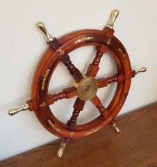 Pirinç Aksesuarlı Ahşap Dümen