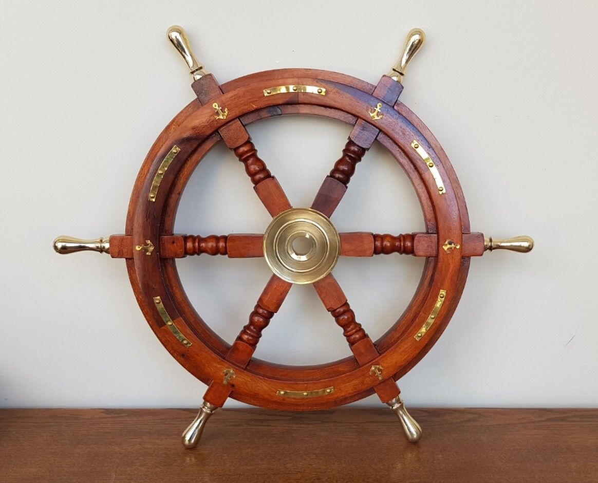 Pirinç Aksesuarlı Ahşap Dümen