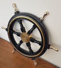 Pirinç Aksesuarlı Ahşap Dümen