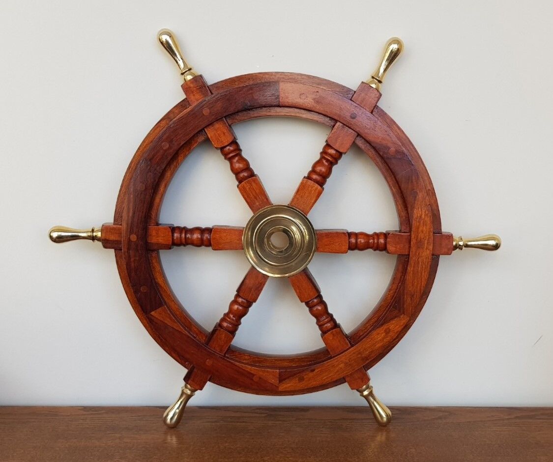 Pirinç Aksesuarlı Ahşap Dümen