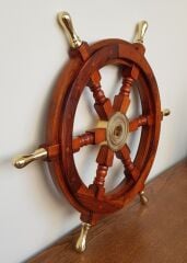 Pirinç Aksesuarlı Ahşap Dümen