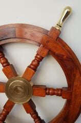 Pirinç Aksesuarlı Ahşap Dümen