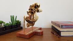 Pusulalı Ahşap Kaideli Pirinç Sekstant