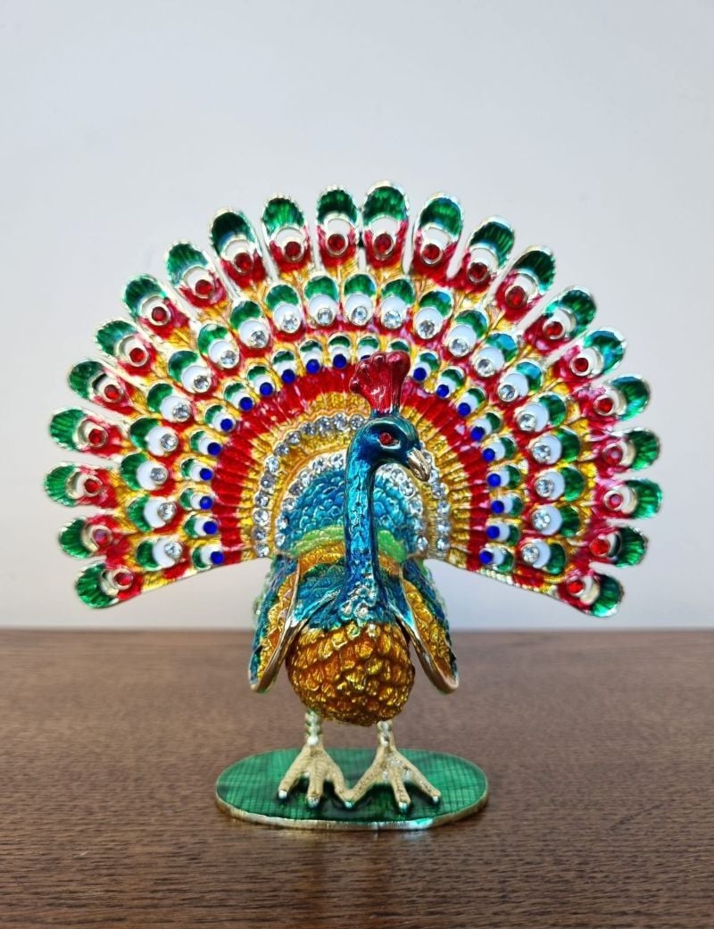 Swarovski taşlı tavuskuşu biblo
