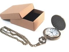 Tren Kabartmalı Köstekli Cep Saati