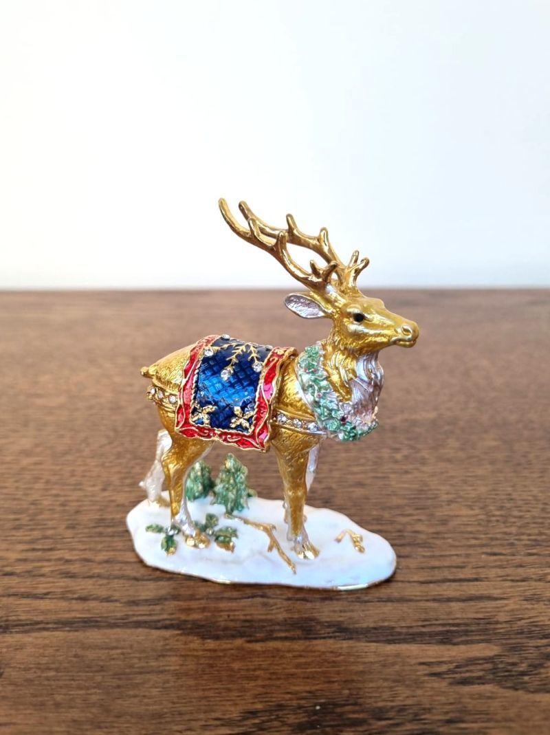 Swarovski Taşlı Geyik Biblo Kutu