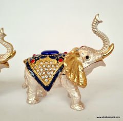 Swarovski Taşlı 3'lü Fil Biblo