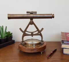 Bronz Dürbünlü Pusula (Alidade)