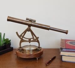 Bronz Dürbünlü Pusula (Alidade)