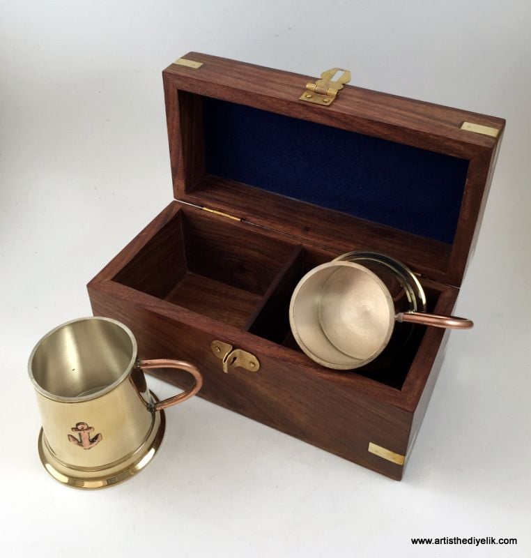 Ahşap Kutusunda İkili Bardak Set