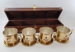 Ahşap Kutusunda Dörtlü Bardak Set
