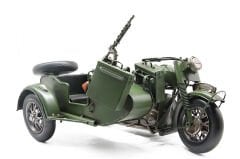 El Yapımı Metal Sepetli Askeri Motosiklet