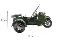El Yapımı Metal Sepetli Askeri Motosiklet