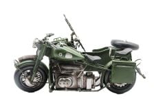 El Yapımı Metal Sepetli Askeri Motosiklet