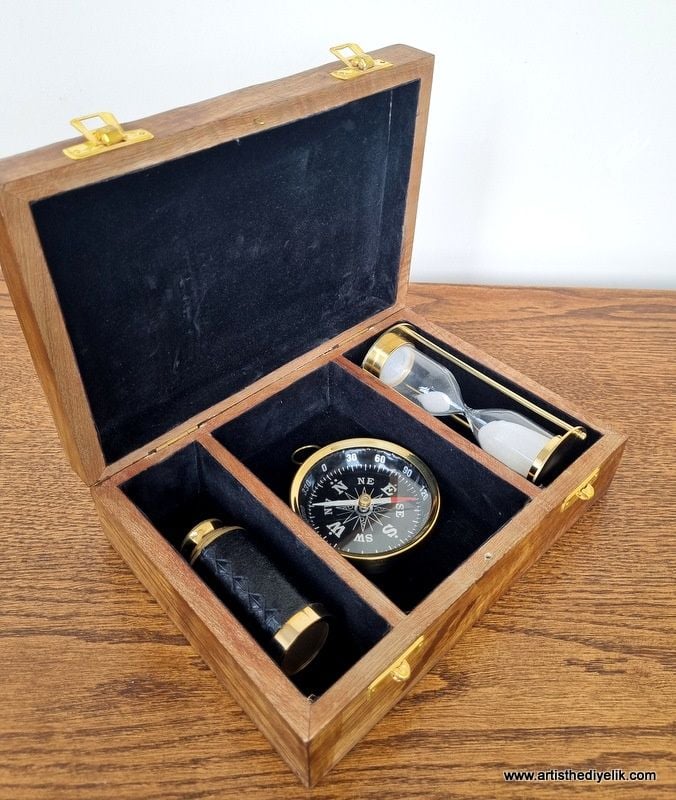 Dürbün Kum Saati ve Pusula Set