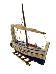 Ahşap El Yapımı Balıkçı Teknesi Taka Maketi