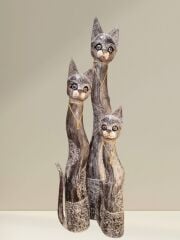 Üçlü Kedi Biblo (Büyük Boy)