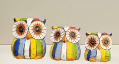 Ahşap 3'lü Baykuş Biblo