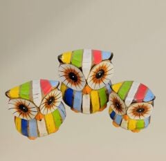 Ahşap 3'lü Baykuş Biblo