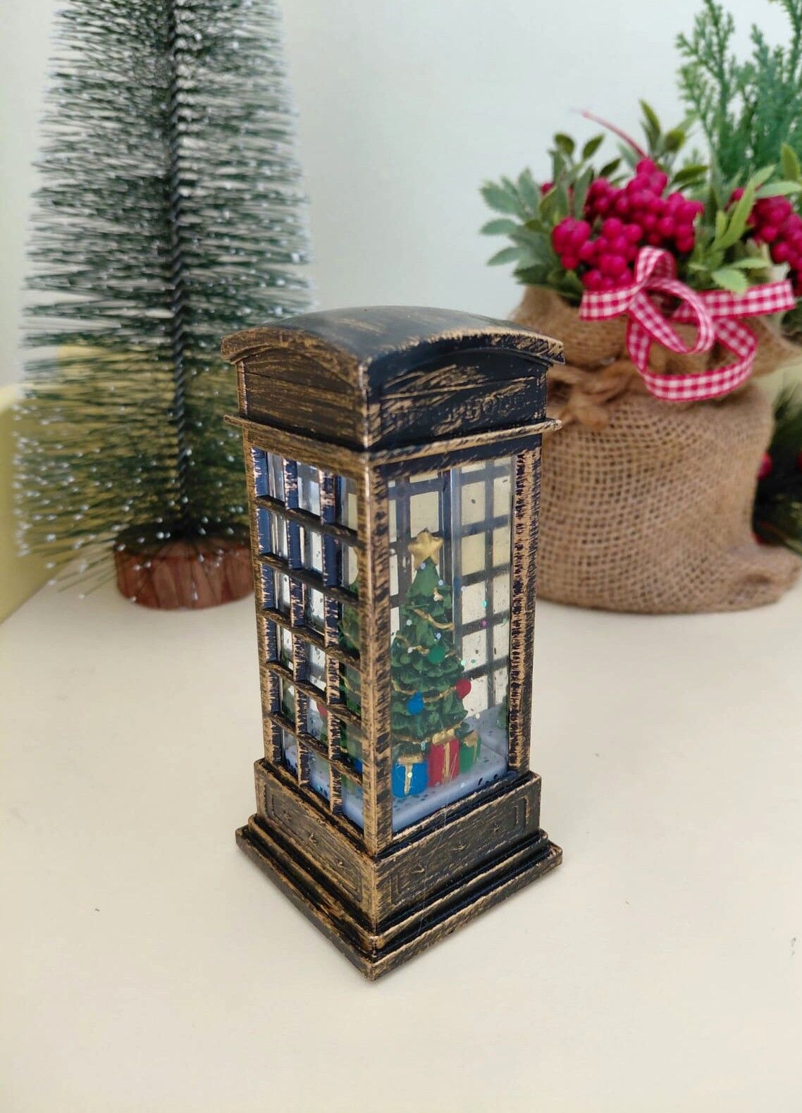 Işıklı Yılbaşı Ağacı Kar Küresi