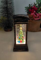 Işıklı Yılbaşı Ağacı Kar Küresi