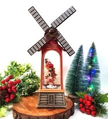 Işıklı ve Müzikli Yel Değirmeni Yılbaşı Kar Küresi
