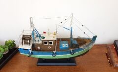 Ahşap El Yapımı Balıkçı Teknesi Taka Maketi