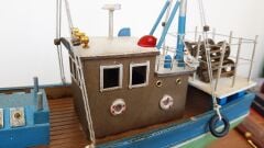 Ahşap El Yapımı Balıkçı Teknesi Taka Maketi