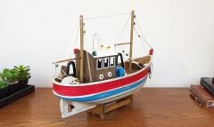 Ahşap El Yapımı Balıkçı Teknesi Taka Maketi