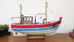 Ahşap El Yapımı Balıkçı Teknesi Taka Maketi