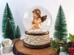 Büyük Melek Kar Küresi Müzik Kutusu (Dev Boy)