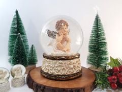 Büyük Melek Kar Küresi Müzik Kutusu (Dev Boy)