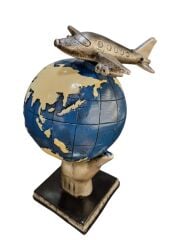 Uçaklı Dünya Küre Biblo