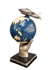 Uçaklı Dünya Küre Biblo