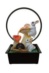 Tavşan Figürlü Işıklı ve Elektrikli Su Değirmeni