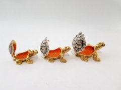 Swarovski Taşlı Kaplumbağa Kutu Biblo Seti