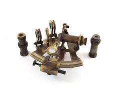 Ahşap kutulu bronz sextant