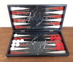 Mermer Desenli Hediyelik Büyük Boy Tavla