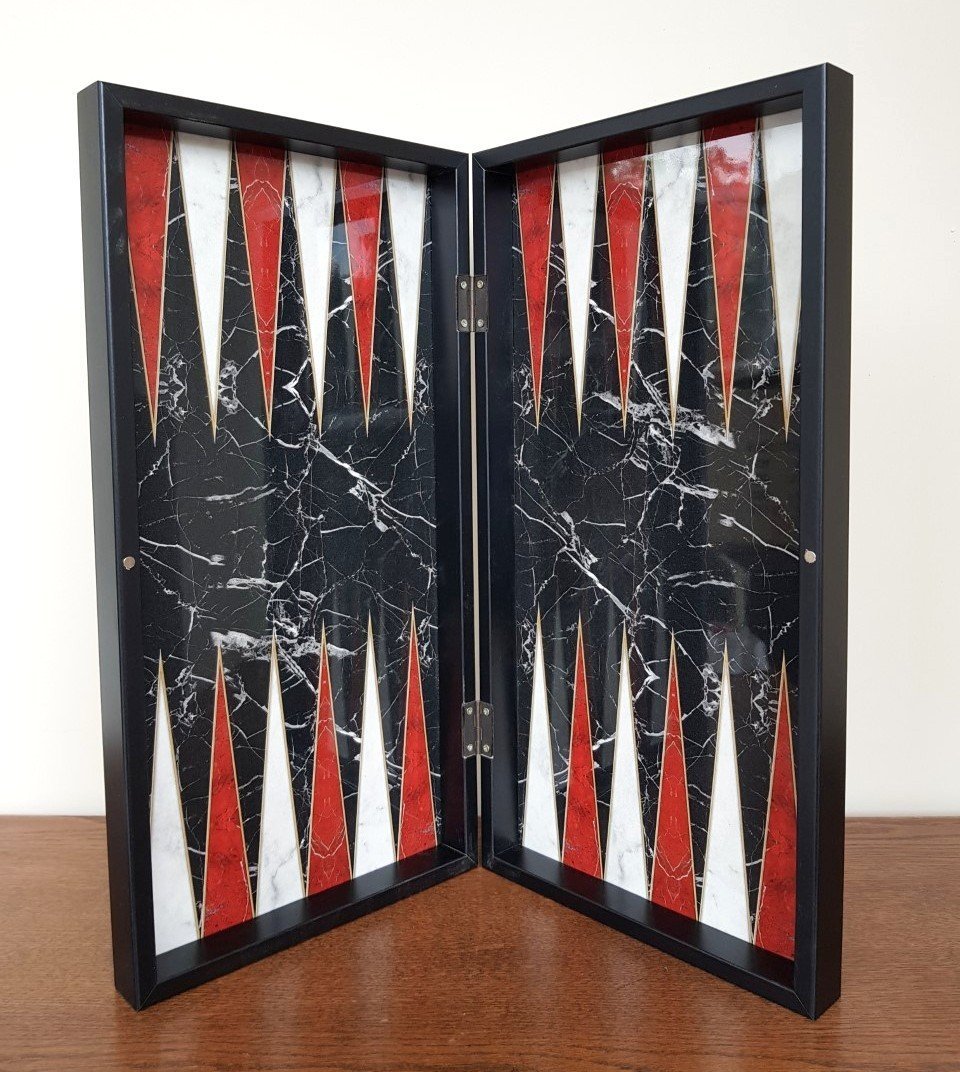 Mermer Desenli Hediyelik Büyük Boy Tavla